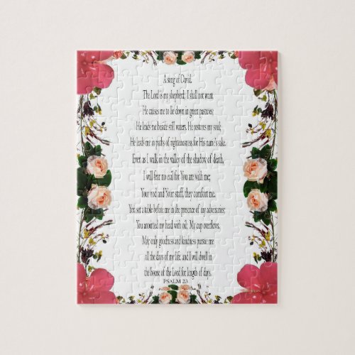 Psalm 23  Flower Frame 110 pieces _ Challenging  Jigsaw Puzzle