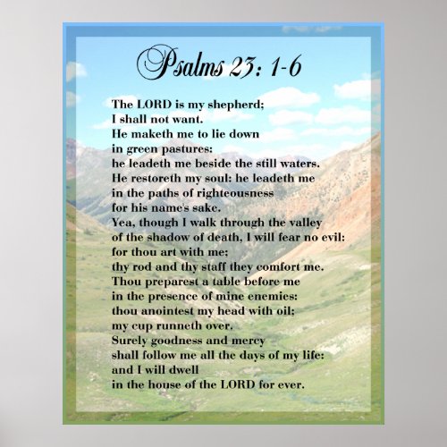 Psalm 23 Framable POSTER PRINT