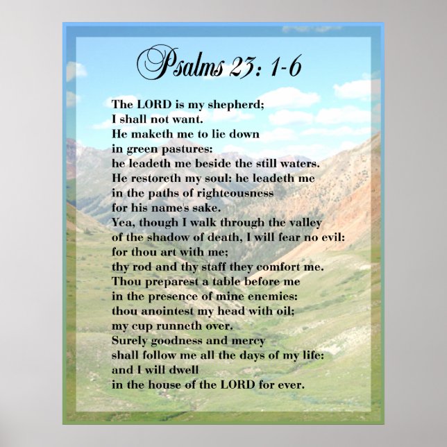 Psalm 23 Framable POSTER PRINT (Front)