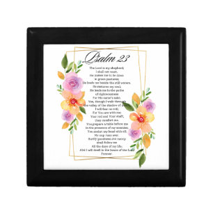 Psalm 23 Geometric Floral Frame Scripture Gift Box