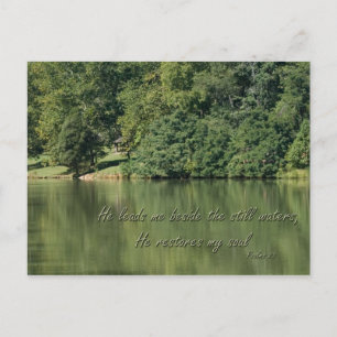 Psalm 23 He leads me beside the still waters Postcard