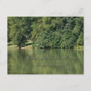 Psalm 23 He leads me beside the still waters Postcard