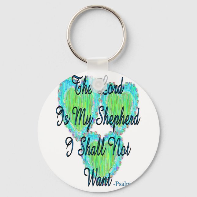 Psalm 23 hearts keychain (Front)