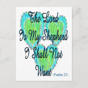 Psalm 23 hearts postcard