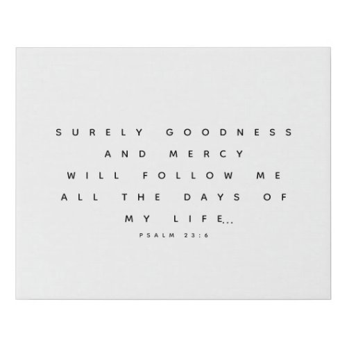 Psalm 23 His Goodness Will Follow Me Canvas Print