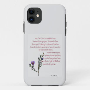 Psalm 23 I Lack Nothing Purple Floral iPhone case