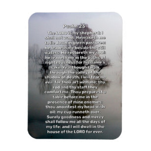 Psalm 23 Illuminated Lake Religious Magnet