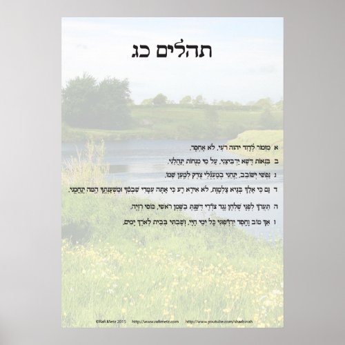 Psalm 23 in Hebrew only Poster