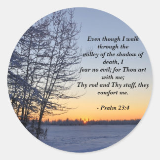 Psalm 23 - Inspirational Religious Poems Classic Round Sticker