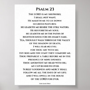 Psalm 23 KJV Bold Cinzel Font Poster