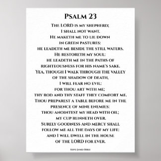 Psalm 23 KJV Bold Cinzel Font Poster