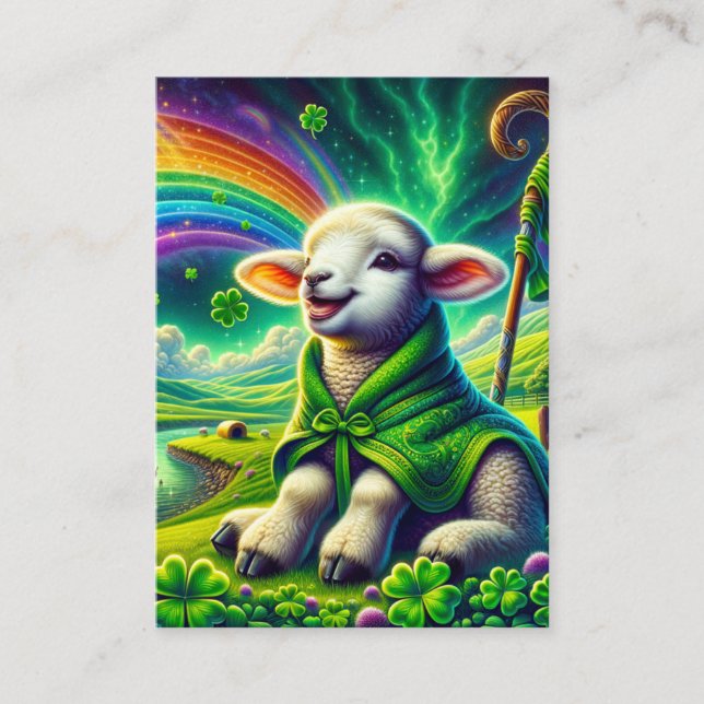 Psalm 23 KJV Cards - Happy Lamb (Front)