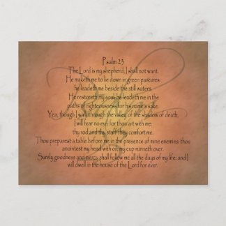 Psalm 23 KJV Christian Bible Verse Postcard