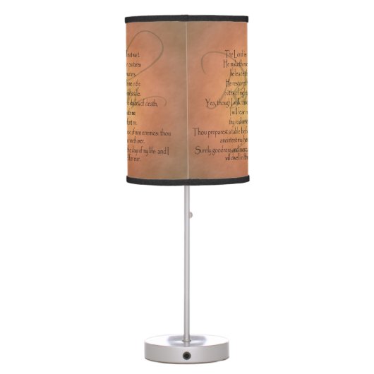 Psalm 23 KJV Christian Bible Verse Table Lamp (Back)