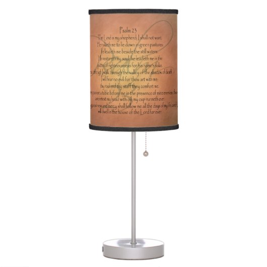 Psalm 23 KJV Christian Bible Verse Table Lamp (Left)