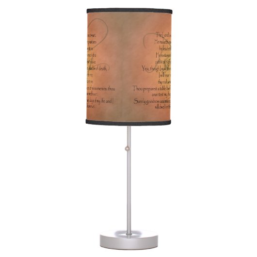 Psalm 23 KJV Christian Bible Verse Table Lamp (Front)
