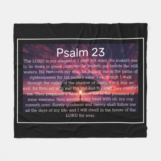Psalm 23 KJV Christian Blanket (Front (Horizontal))