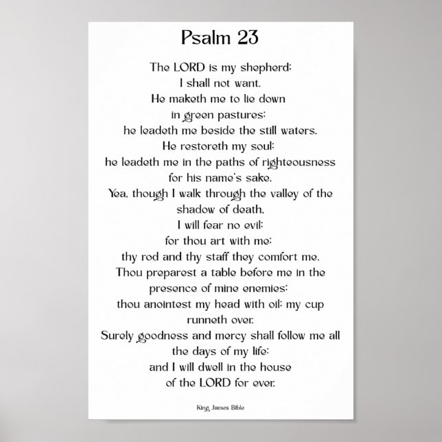 Psalm 23 KJV   Poster (Front)