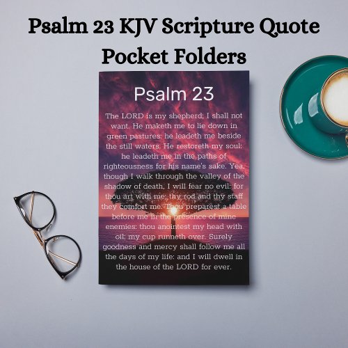 Psalm 23 KJV Scripture Quote Pocket Folder