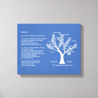 Psalm 23 KJV with Family Tree, Canvas Print