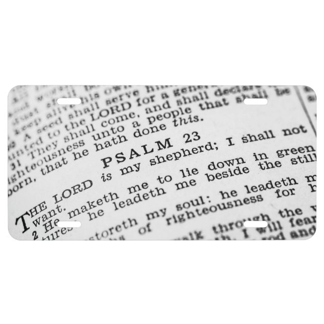Psalm 23 license plate (Front)