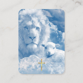 Psalm 23 Lion & Lamb Prayer Card