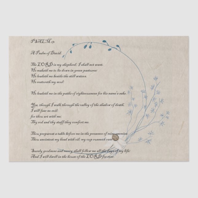 Psalm 23 Lord's Prayer Wildflower Tissue Paper (Front)