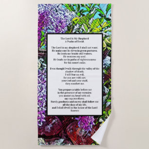 Psalm 23 Minimalist Christian Design Beach Towel