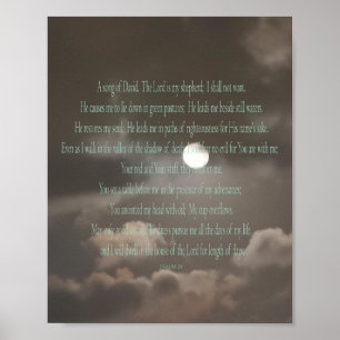 Psalm 23, Moon Print, Value Poster Paper (Matte)