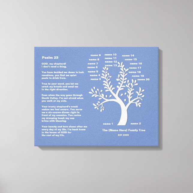 Psalm 23 MSG | Family Tree Canvas Art (Front)