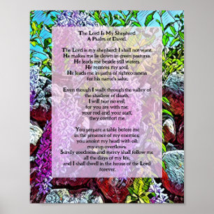Psalm 23 Neutral Elegant Religious Artwork Poster