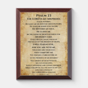 Psalm 23  { NHEB version.} Award Plaque