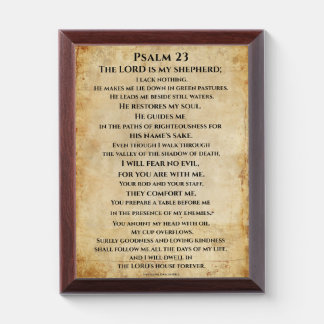 Psalm 23  { NHEB version.} Award Plaque