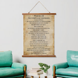 Psalm 23 { NHEB version.} Hanging Tapestry