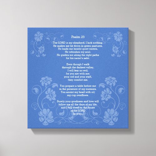 Psalm 23 NIV Canvas Print