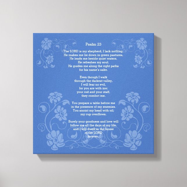 Psalm 23 NIV, Canvas Print (Front)