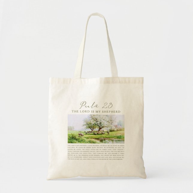Psalm 23 NIV The Lord is My Shepherd  Tote Bag (Front)