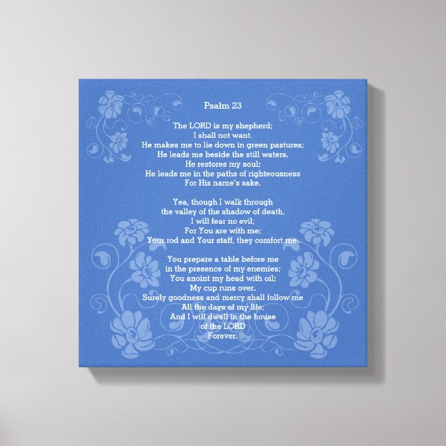 Psalm 23 NKJV, Canvas Print (Front)