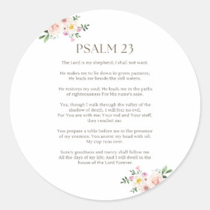 Psalm 23 NKJV The Lord is My Shepherd Classic Round Sticker