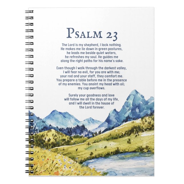 Psalm 23 NKJV The Lord is my shepherd Notebook (Front)