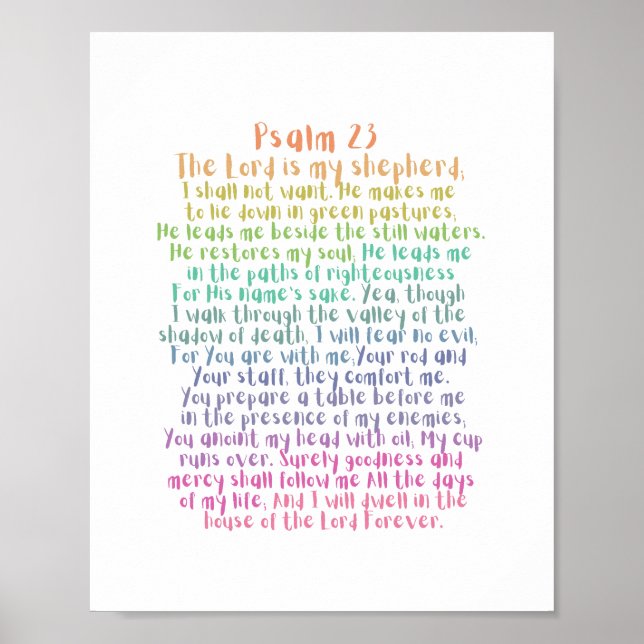 Psalm 23 NKJV The Lord is My Shepherd Poster (Front)