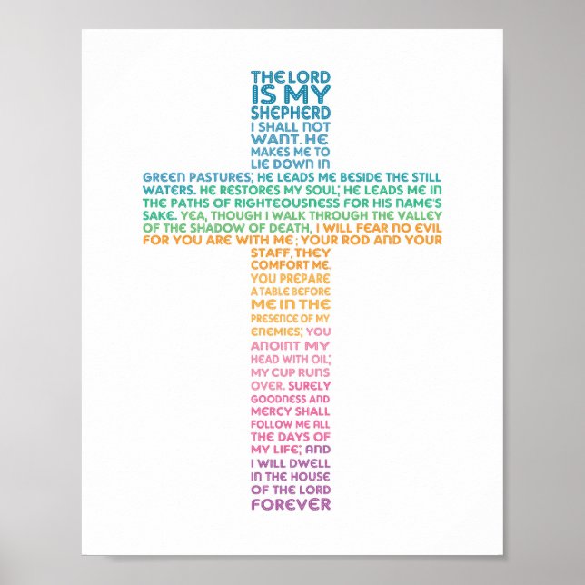 Psalm 23 NKJV The Lord is My Shepherd Poster (Front)