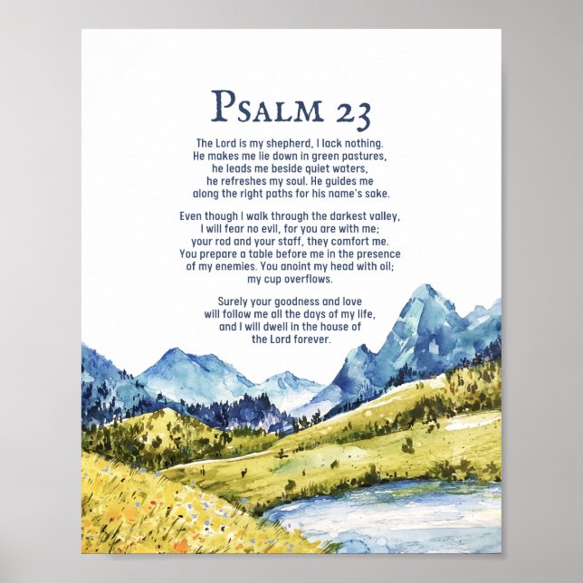 Psalm 23 NKJV The Lord is my shepherd Poster (Front)
