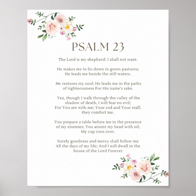 Psalm 23 NKJV The Lord is My Shepherd Poster (Front)