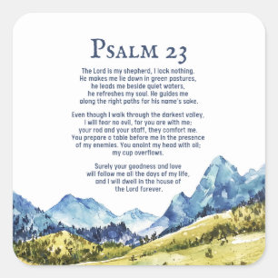 Psalm 23 NKJV The Lord is my shepherd Square Sticker
