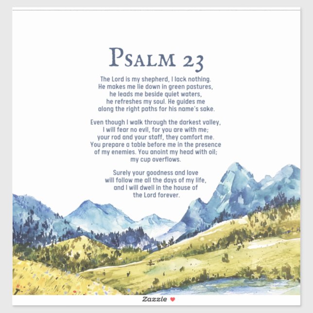 Psalm 23 NKJV The Lord is my shepherd Sticker (Sheet)