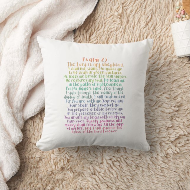 Psalm 23 NKJV The Lord is My Shepherd Throw Pillow (Blanket)