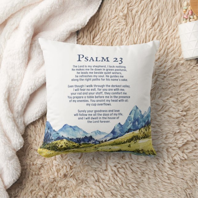 Psalm 23 NKJV The Lord is My Shepherd Throw Pillow (Blanket)