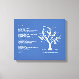 Psalm 23 NKJV with Family Tree, Canvas Print