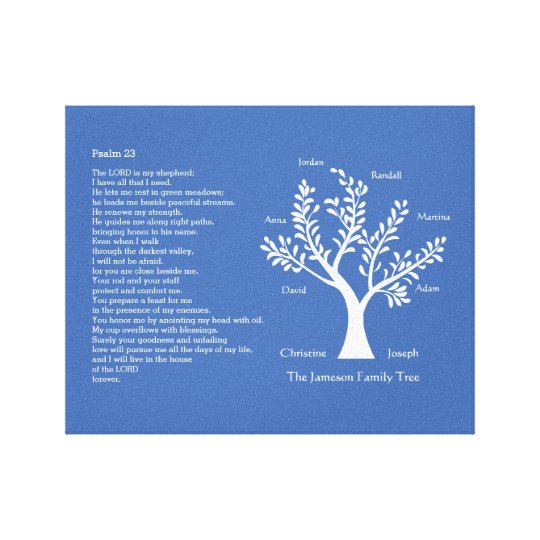 Psalm 23 NLT with Family Tree, Canvas Print | Zazzle.com